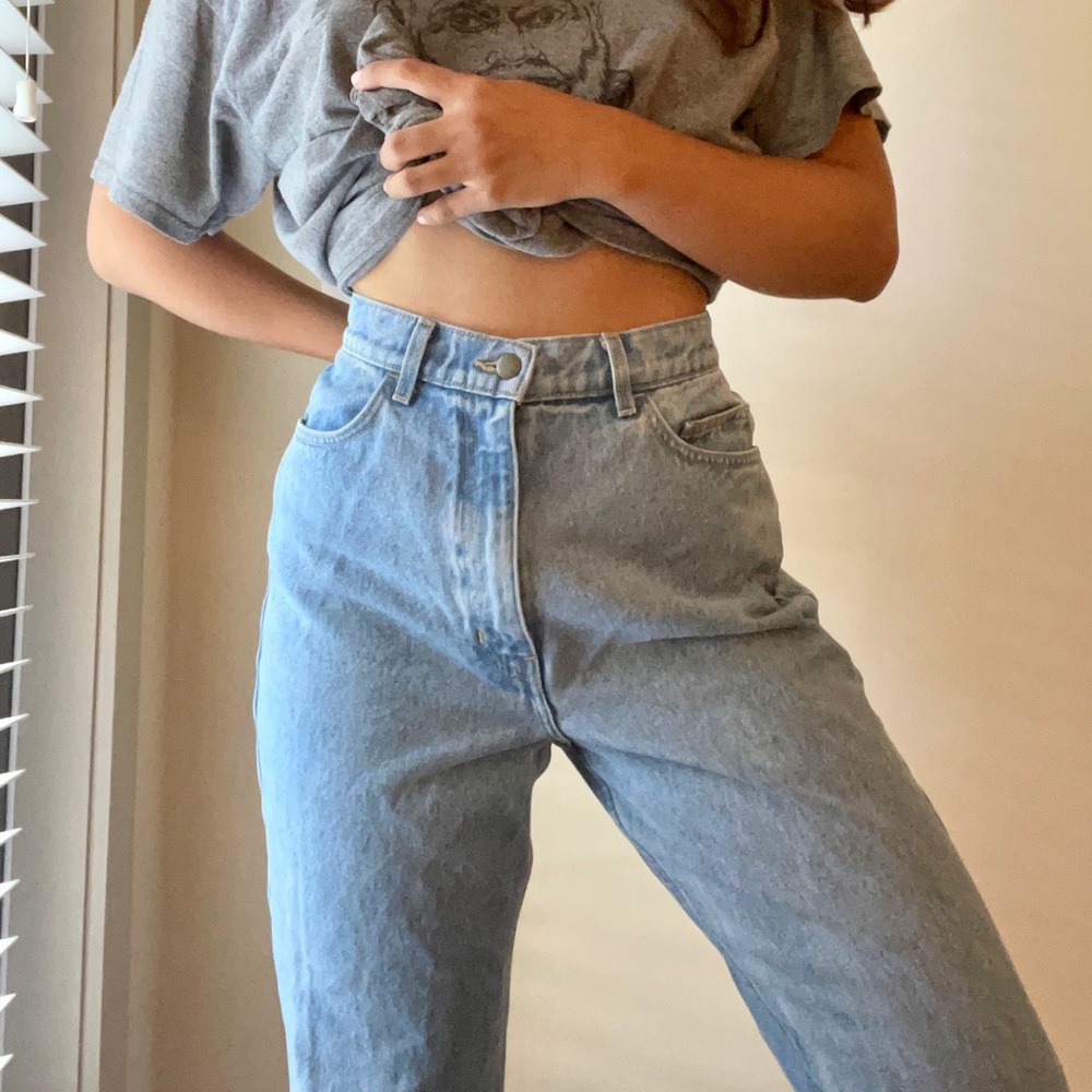 American apparel mom jeans with distress